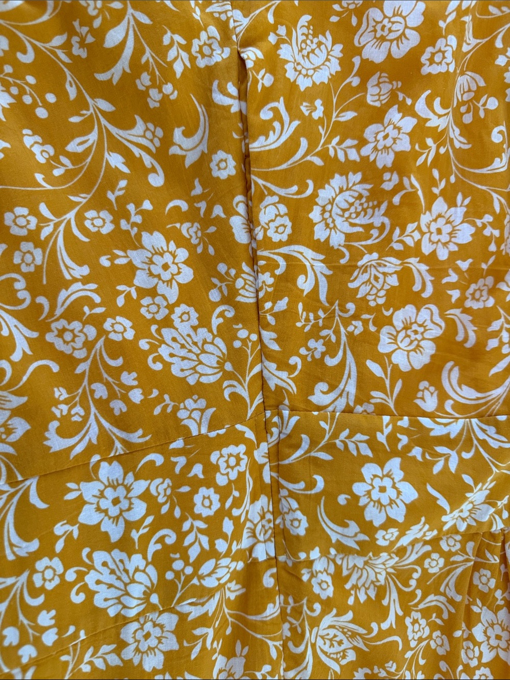 EShakti Goldenrod and White Floral Lightweight Lined Midi Dress. NWOT - Picture 5 of 8